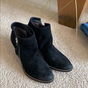 Black suede booties